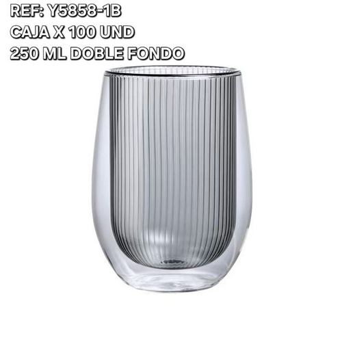 Vaso Doble Fondo 250Ml Gris