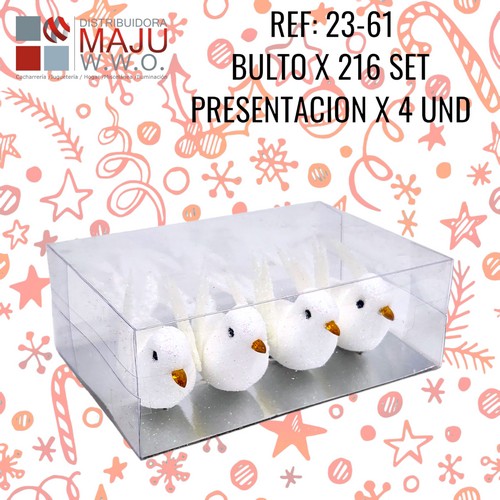 23-61 Golondrinas Blancas Con Gancho X4 Pcs 14X10C