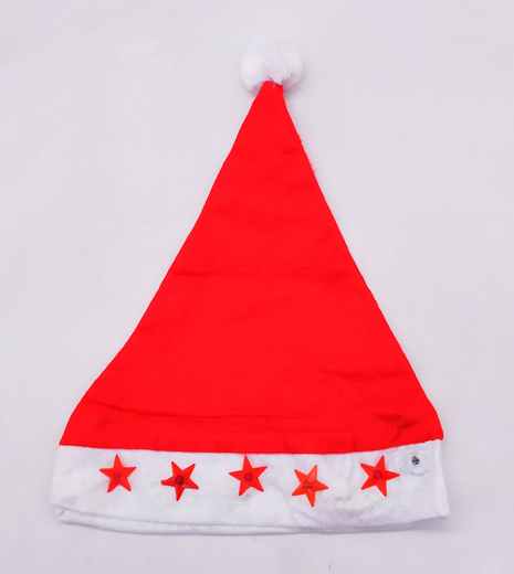 20-100 Gorro Navidad Sencillo Con Luz Estrellas