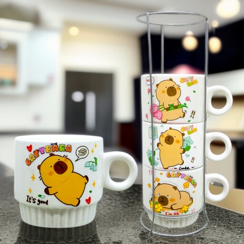 Juego De Pocillos 250 Ml Diseño Capibara