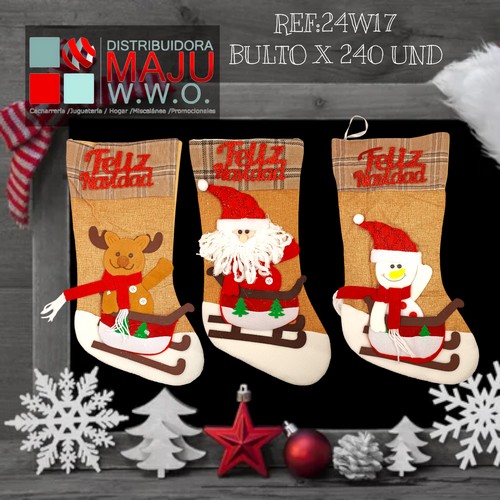 Botas Navideñas Country Personajes De 47Cm
