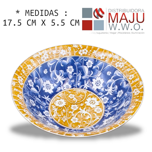 Plato Ceramico Cenefa Azul Para Sopa De 17.