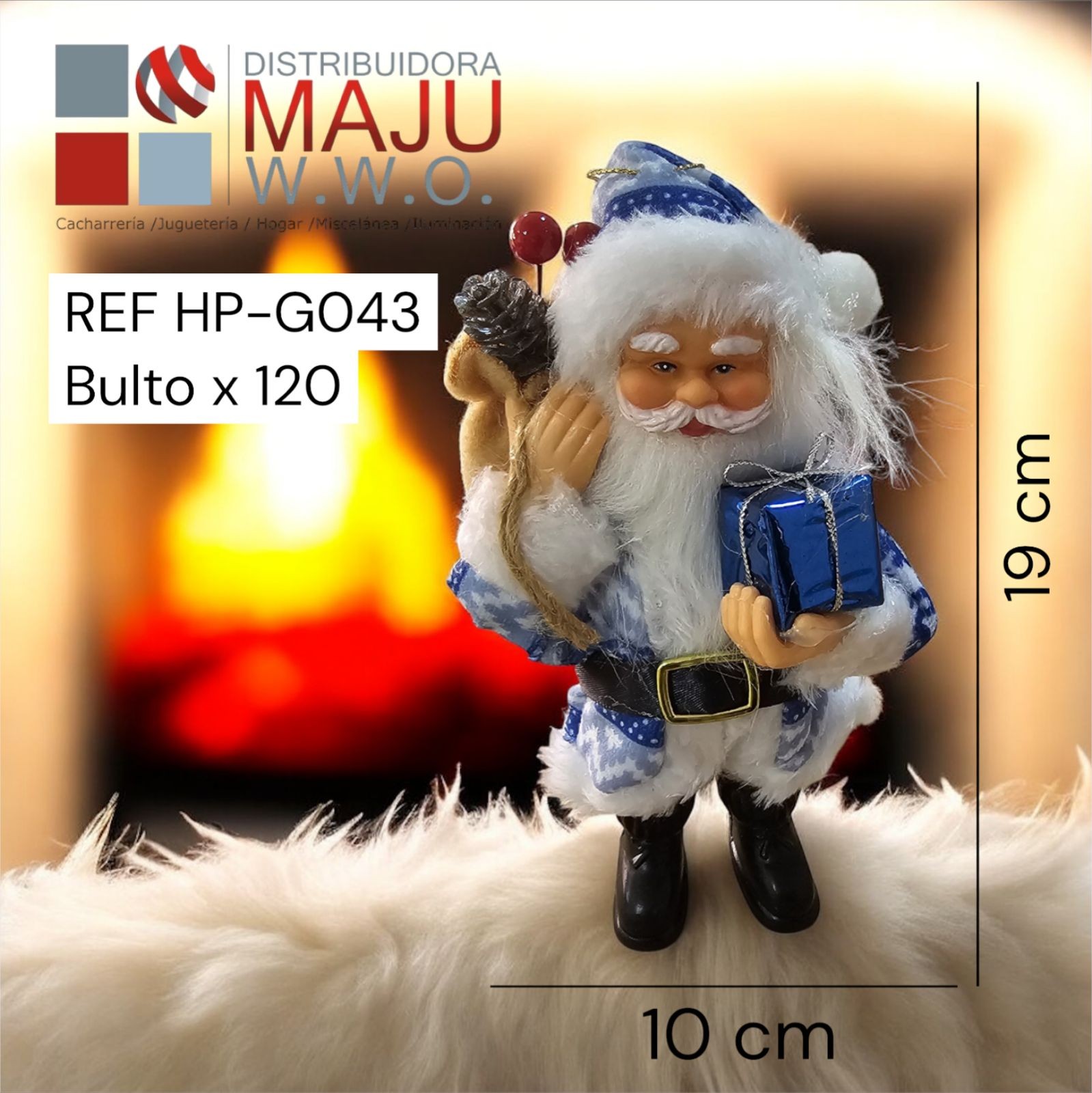 Muñeco De Navidad Santa Claus Color Azul C