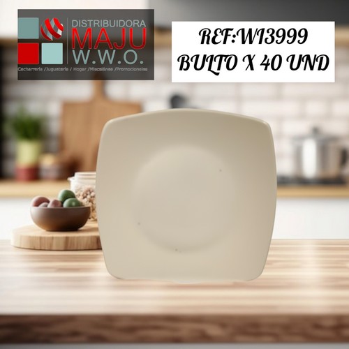 Plato Ceramico Cuadrado De 7.6 Pulgadas