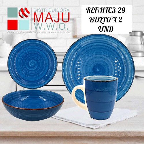 Vajilla De 16Pcs Azul Profundo (Pocillo, S