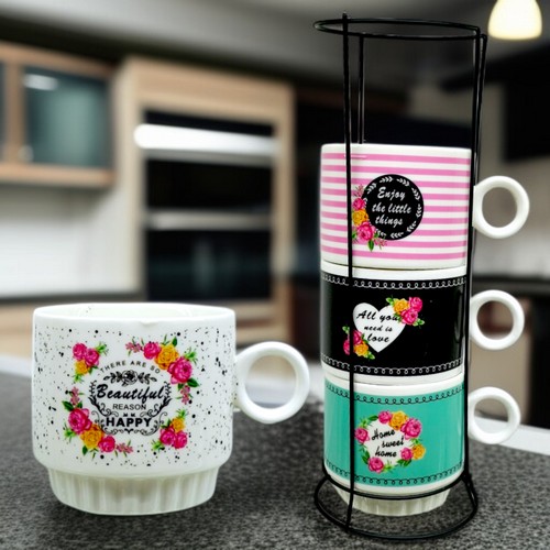 Juego De Pocillos 250 Ml Diseño Frases