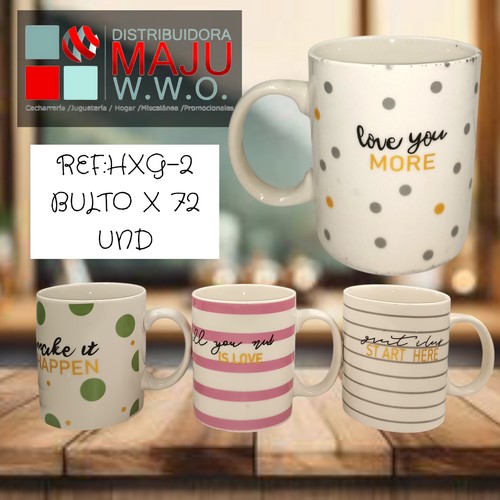 Pocillo Ceramico Mug Colores Mensajes De 350