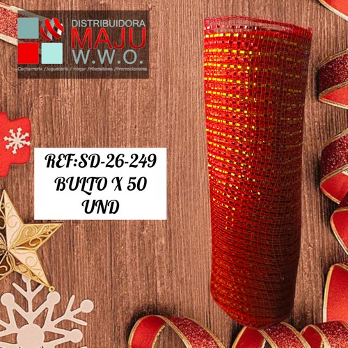 Malla Navideña Rojo Dorado