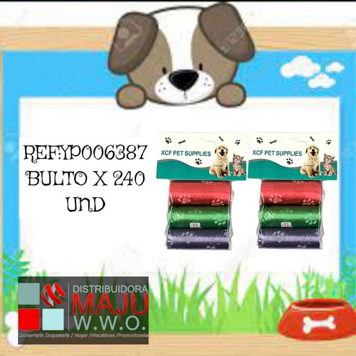 Bolsas Para Mascota X3Pcs 12 Sets Colores