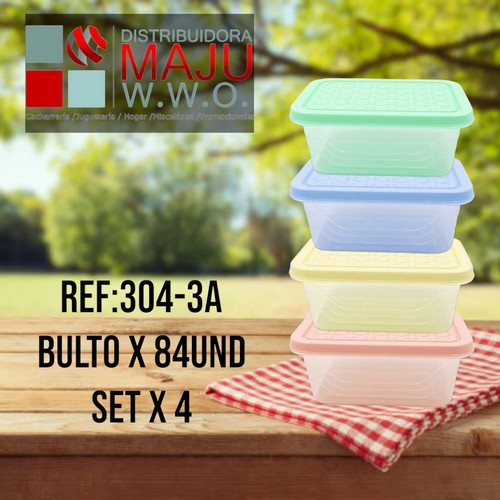Juego De Recipientes Plasticos Rectangulare
