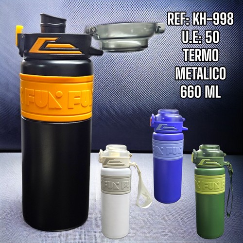 Termo Fua Metalico Con Pitillo Colores De 6