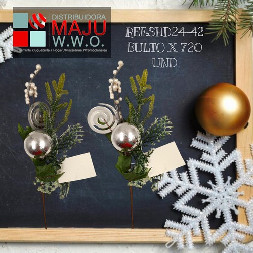 Pin Navideño Espirales Con Bolas Plata X1