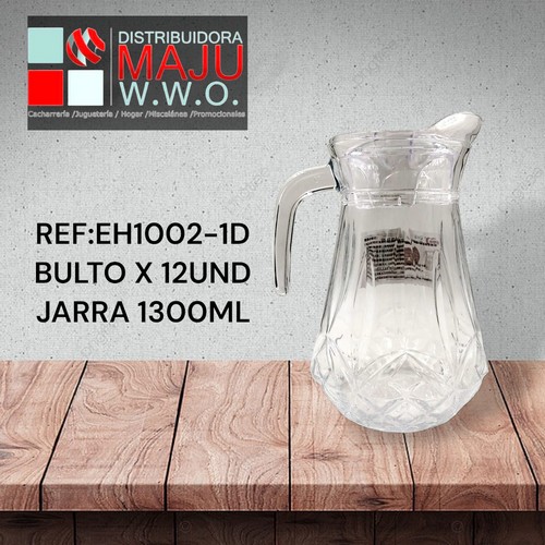 Jarra Base Vicelada En Vidrio Transparen
