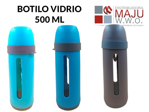 Botilo En Vidrio Con Protector Plastico Y Aga