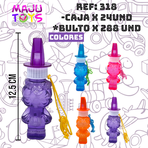 Burbujero Pito Muñeca Ojos Grandes Caja X24Pcs