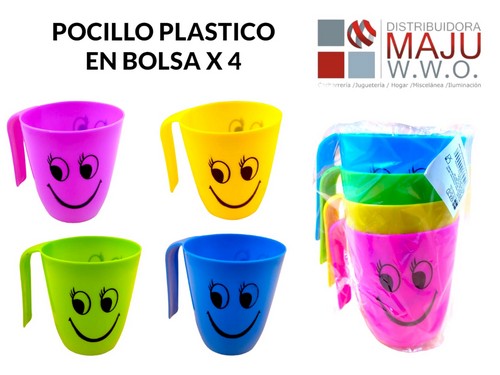 Pocillo Feliz X4 Colores Varios