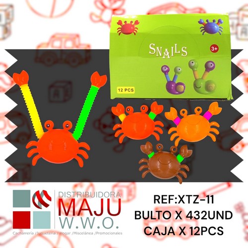 Cangrejo Flexible En Varios Colores Caja X
