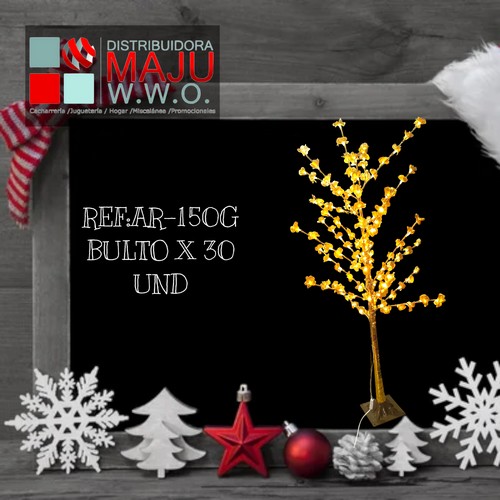 Arbol Exterior Con Luz Ocobo Dorado 150Cm