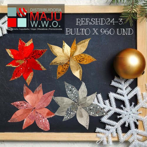 Flor Decoracion Navidad Colores Tipo Hoja