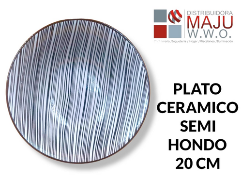 Plato Ceramico Hondo Cebra 20.4X4