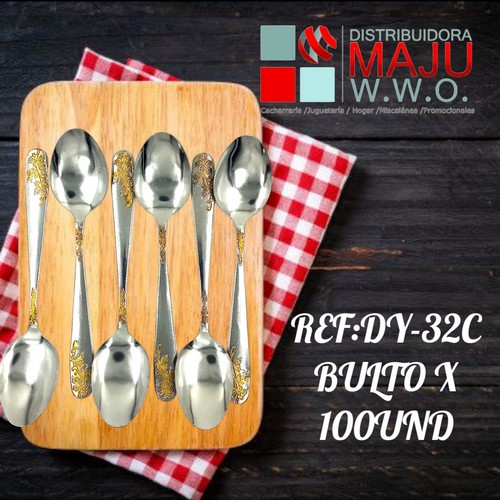 Cuchara De Cocina Con Estampado Dorado En M