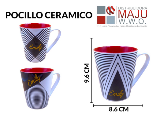 Ad-381 Pocillo Ceramico 8.6Cmx9.6Cm Diseño Elegant