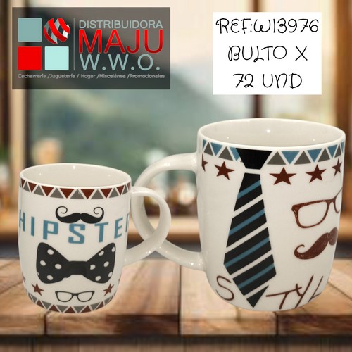 Pocillo Ceramico Estilo Hipster De 350 Ml