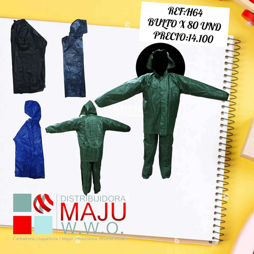 Impermeable Para La Lluvia Colores Vario X 25