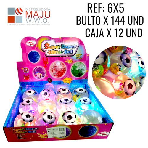 Pelota Con Agua Y Estrellas De Colores Y Luz T