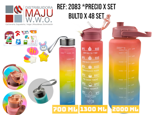 Botilo Tricolor En Combo X 3 2000Ml 1300Ml Y