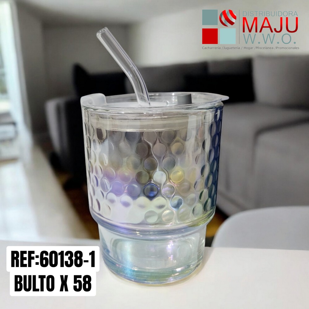 Vaso Pitillo En Vidrio Vicelado De 320Ml