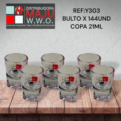 Copa Aguardientera Dado Gruesa De 21Ml X6Pcs