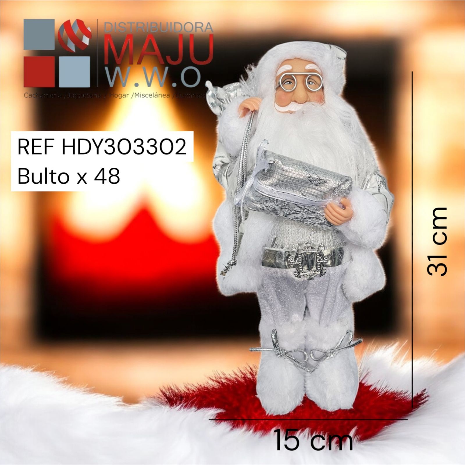 Muñeco De Navidad Santa En Blanco Con Pl