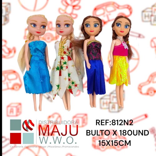 Muñeca Con Diseños Varios X 4 Para Niñas 15X