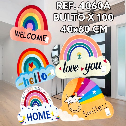 Tapete Con Formas De Arcoiris Letrero 60X40C