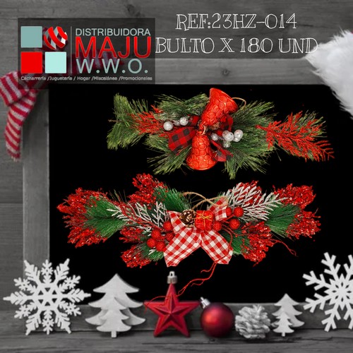 Corbatines Navideño Floral Bolas Piñas Ca