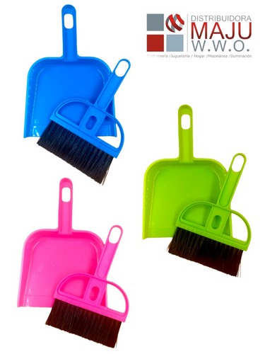 Recogedor Y Escoba Pequeño Colores Neon En Bol