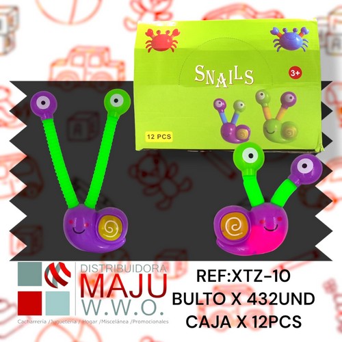 Caracol Con Ojos Pop Con Luz En Caja 12Pcs