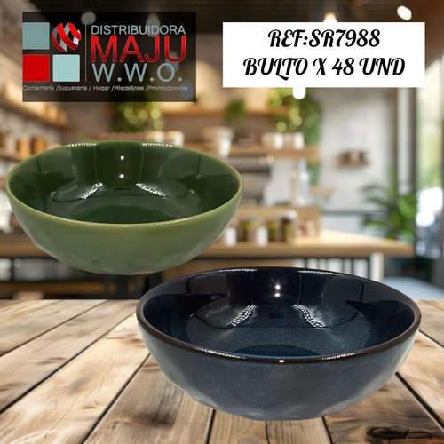 Plato Ceramico Artesanal Colores De 900Ml
