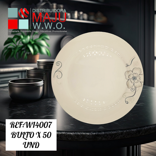 Plato Ceramico Redondo Hondo Con Arreglos F