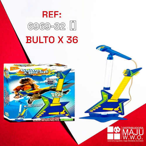 Microfono Y Guitarra Infantil Azul Estrell