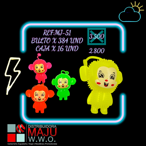 Bolitron De Muñecos En Varios Colores Con Lu