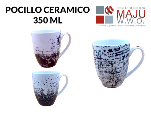 Pocillo Ceramico Grande De 350Ml Y 295G Blanc