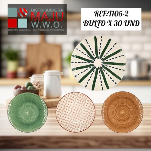 Plato Pando Para Seco En Ceramica Colores D