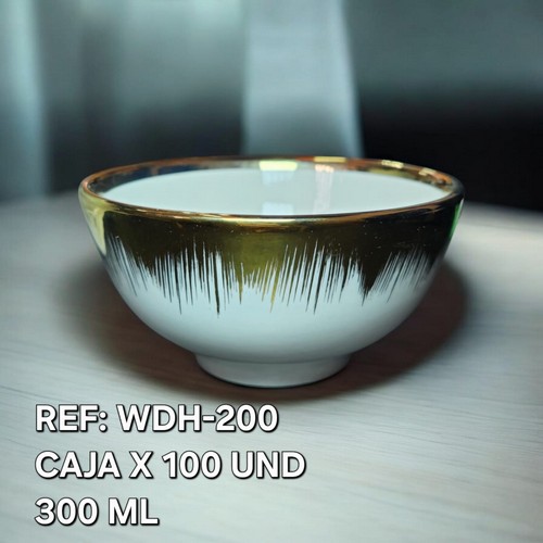 Taza Ceramica Borde Dorado 3Oo Ml