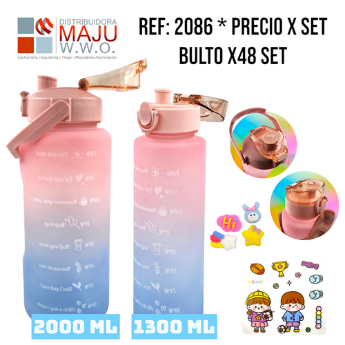 Botilo Bicolor En Combo X 2 2000Ml Y 1300Ml C