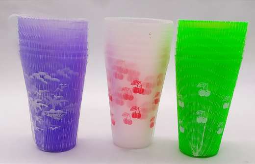 Set 6 Vasos Plasticos Fluorencentes Cerezas