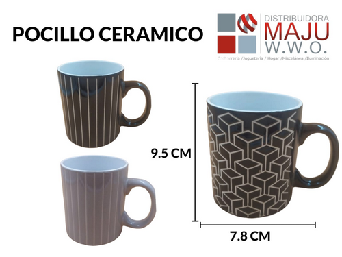 Pocillo Mug Ceramico Figuras Geometricas En