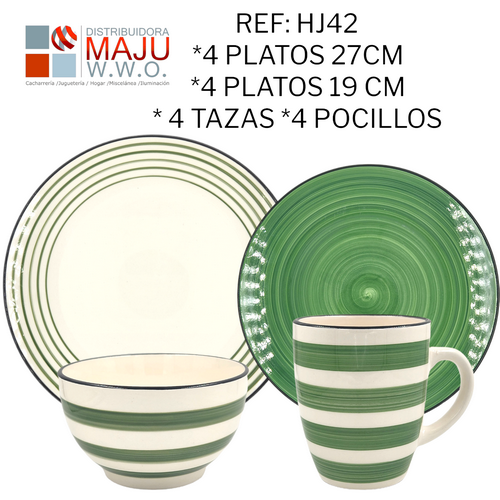 Vajilla Ceramica De 4 Puestos 16 Pcs En Caja