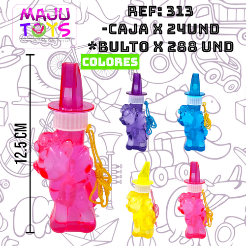 Burbujero Pito Pegaso Neon Cajax 24Pcs